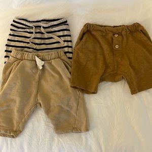 Baby Boy 6-9M Zara HM Pants Shorts Joggers Neutral Colors